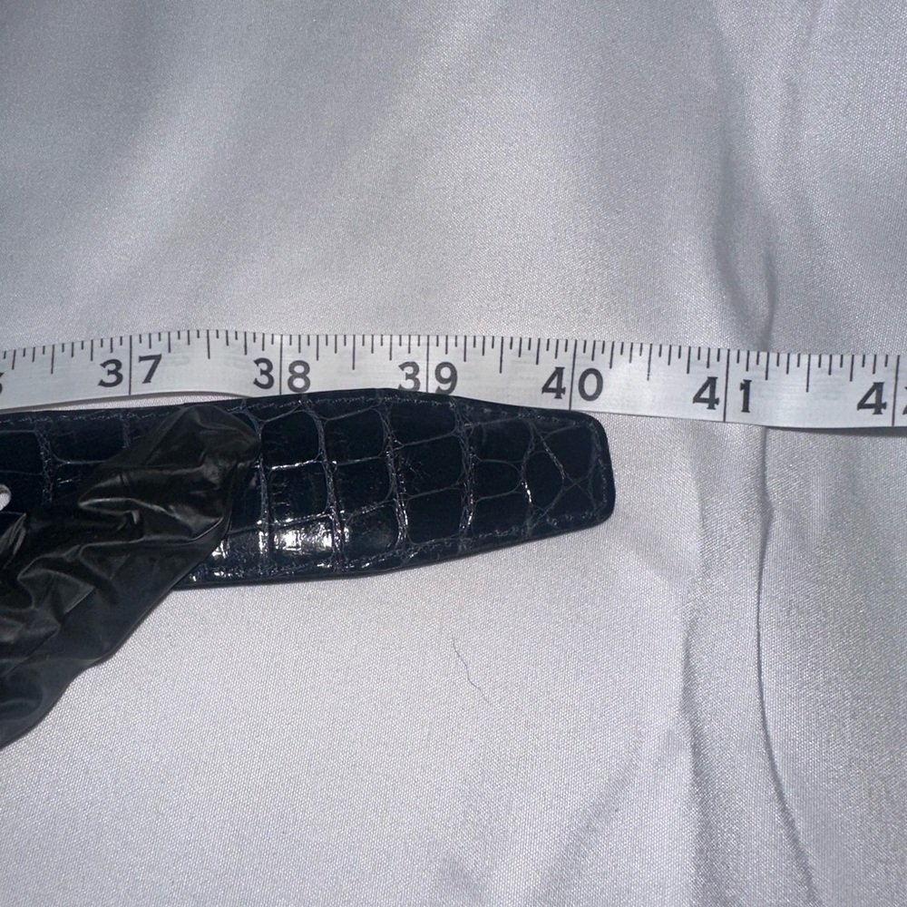 Vintage Matteo & Massim Men's Blue Genuine Crocodile Shoes size 10 with belt 40 - Picture 15 of 15